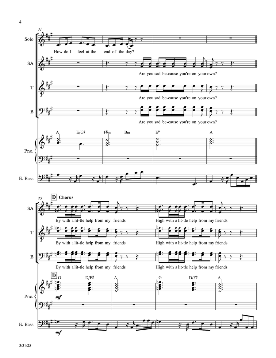 With A Little Help From My Friends Divisi scores gallery preview page 4