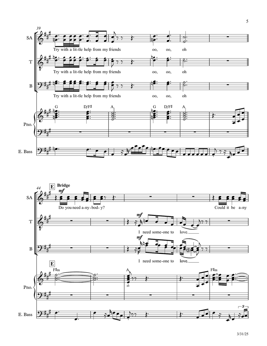 With A Little Help From My Friends Divisi scores gallery preview page 5