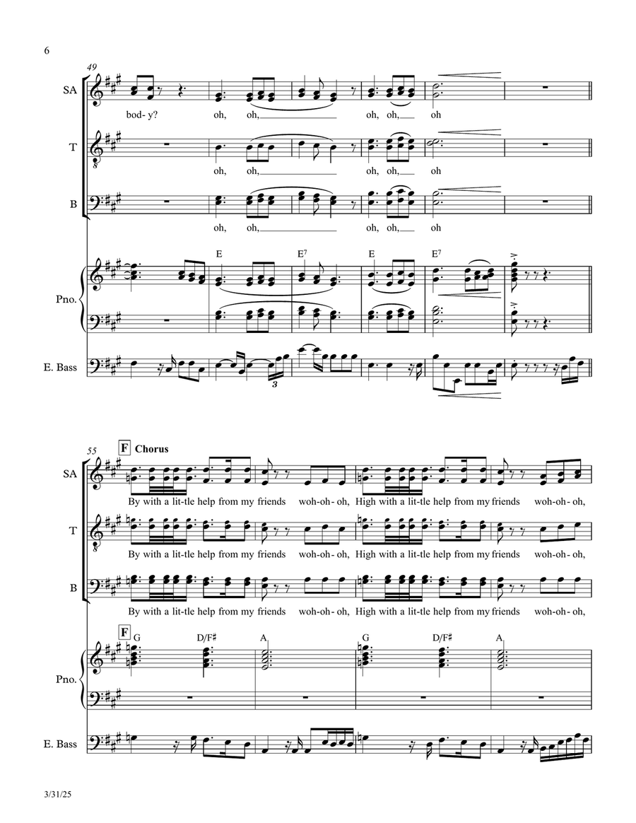 With A Little Help From My Friends Divisi scores gallery preview page 6