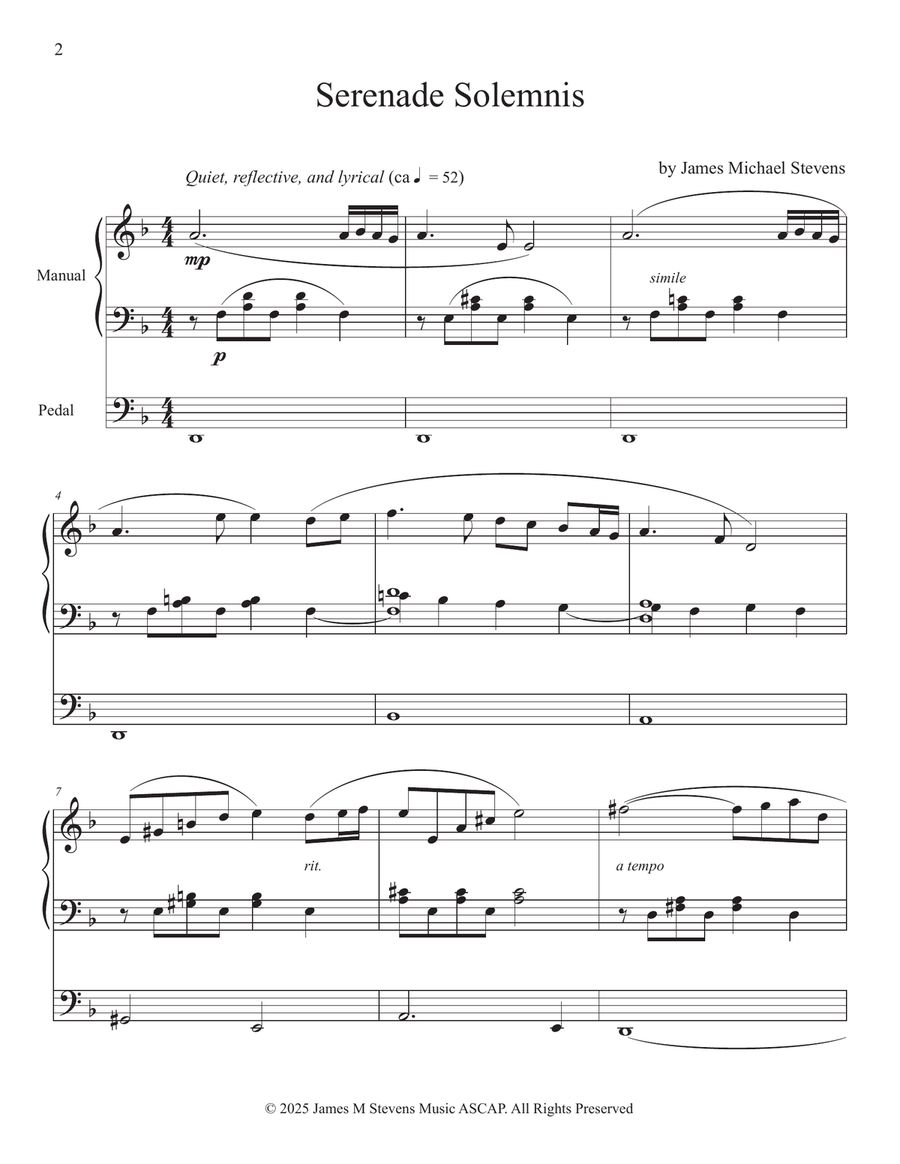 Serenade Solemnis - Organ Solo Organ Solo scores gallery preview page 2
