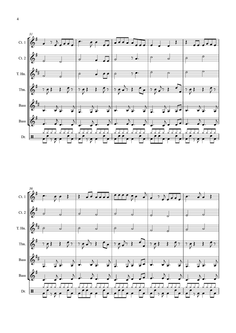 Somebody That I Used To Know Brass Quintet scores gallery preview page 4