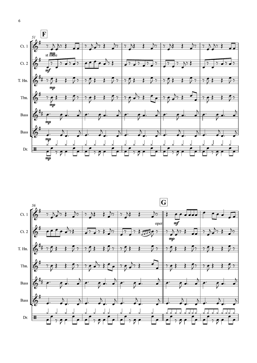 Somebody That I Used To Know Brass Quintet scores gallery preview page 6