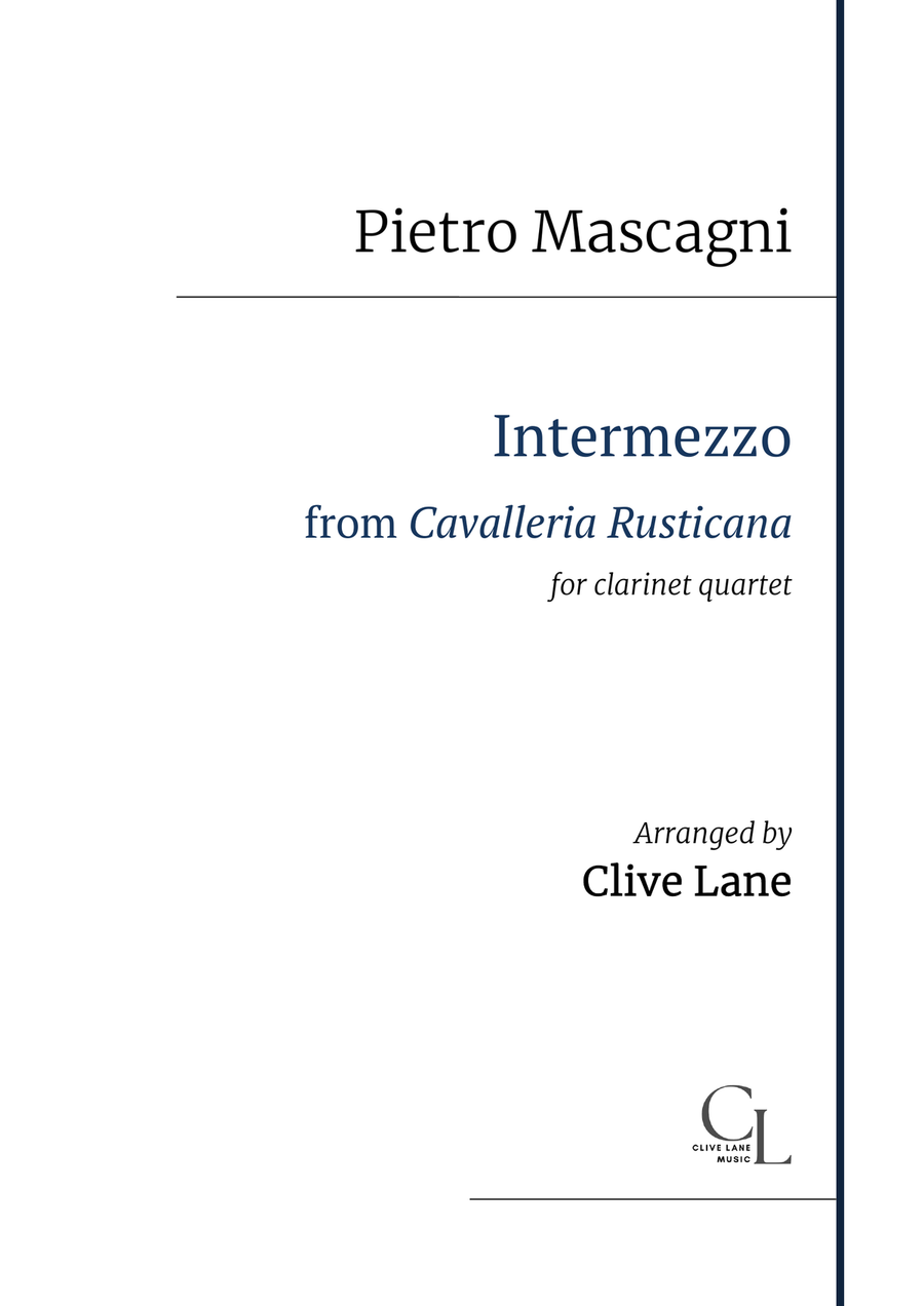 Intermezzo (from Cavalleria Rusticana) for clarinet quartet Clarinet Quartet scores gallery preview page 1