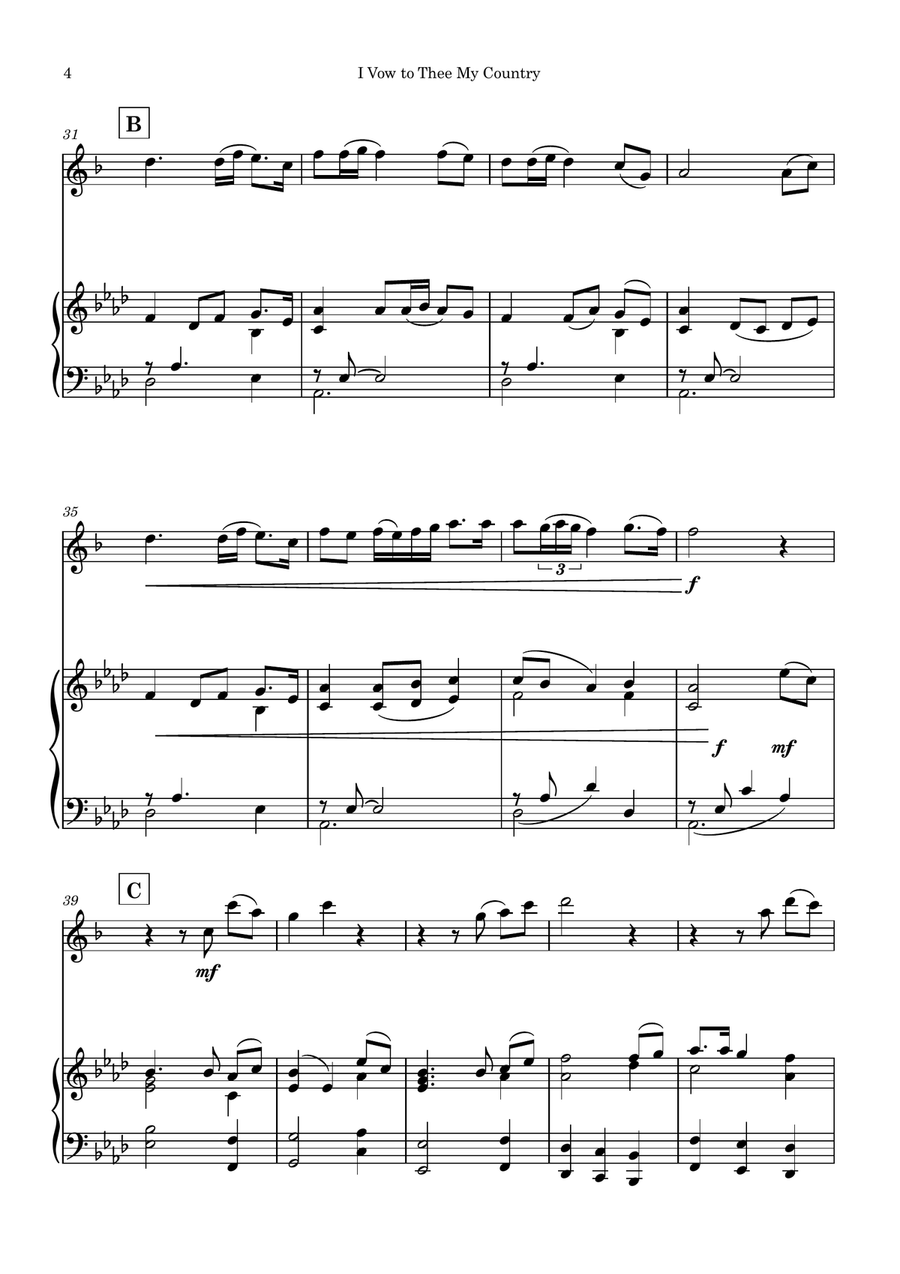 I Vow To Thee My Country I Vow To Thee My Country Chamber Music scores gallery preview page 4