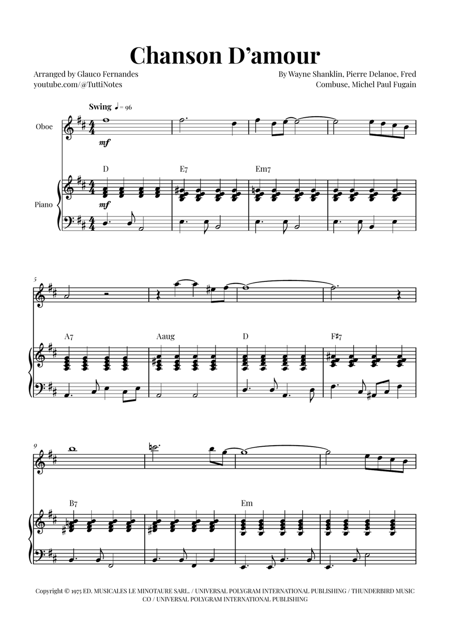 Chanson D'amour Piano scores gallery preview page 1