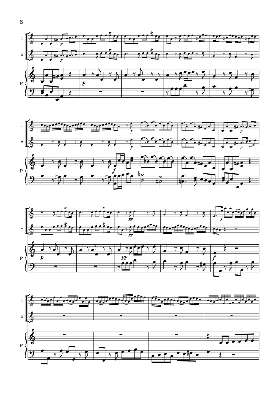 Concerto for Two Violins in A minor - RV 522, Op.3 - Vivaldi String Duet scores gallery preview page 2