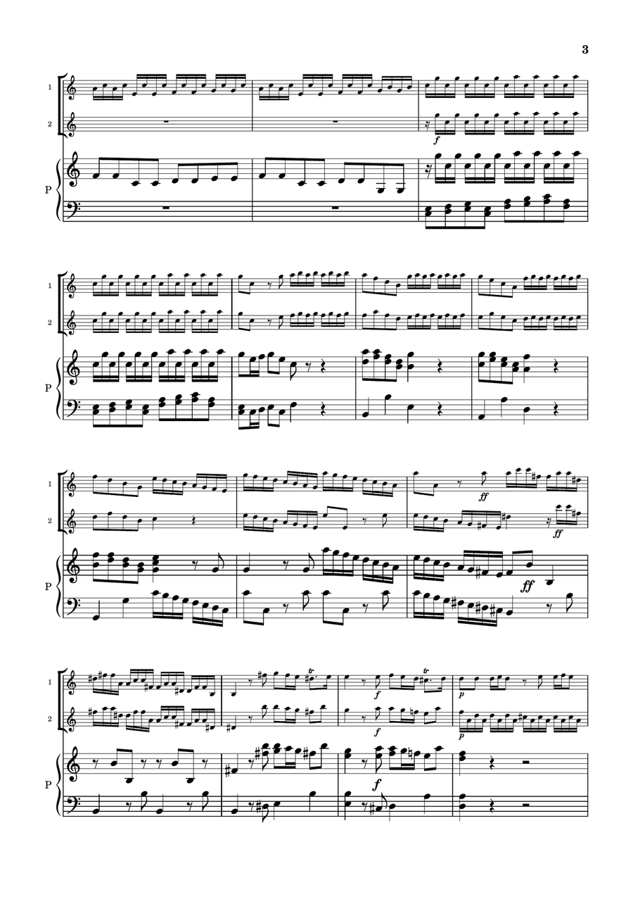 Concerto for Two Violins in A minor - RV 522, Op.3 - Vivaldi String Duet scores gallery preview page 3