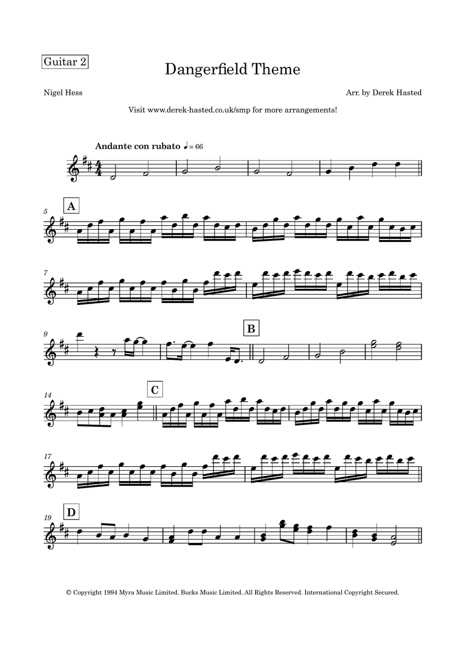 Dangerfield Theme Guitar Ensemble scores gallery preview page 6