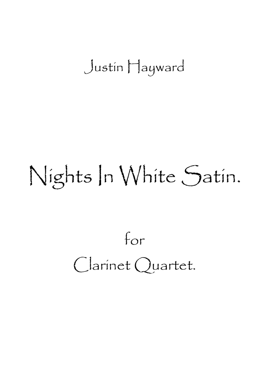 Nights In White Satin Nights In White Satin Clarinet Quartet scores gallery preview page 1