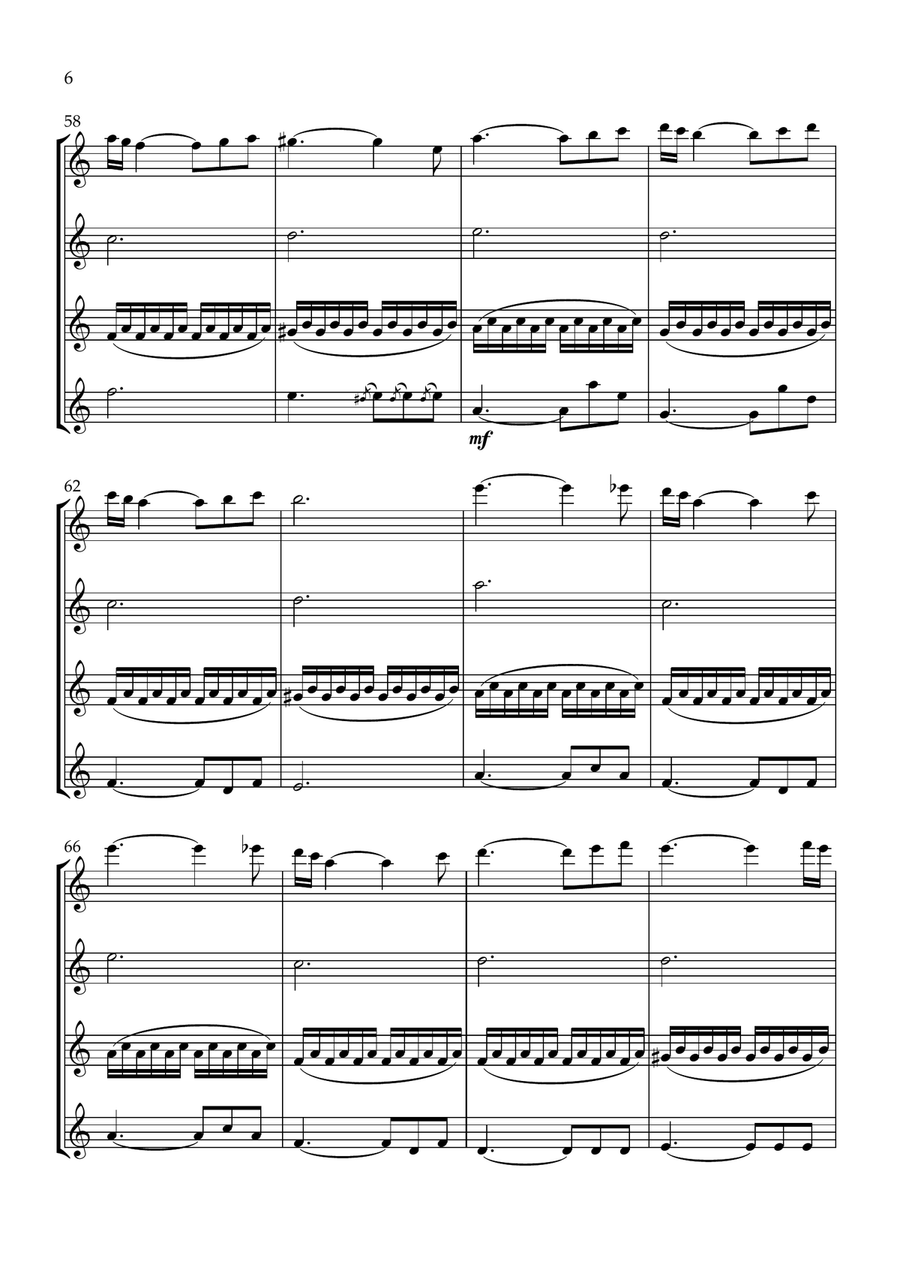 Nights In White Satin Nights In White Satin Clarinet Quartet scores gallery preview page 6