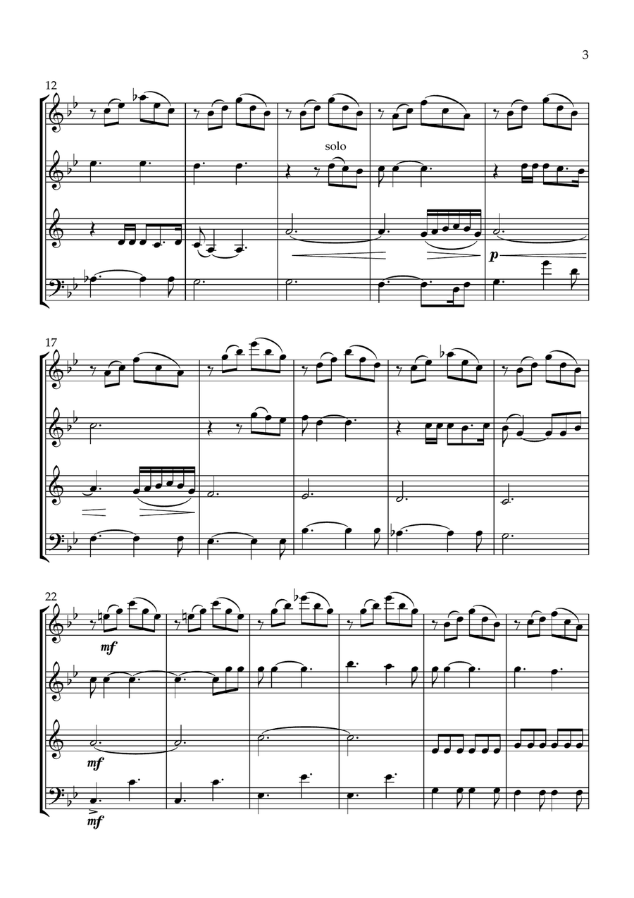 Nights In White Satin Nights In White Satin Woodwind Quartet scores gallery preview page 3