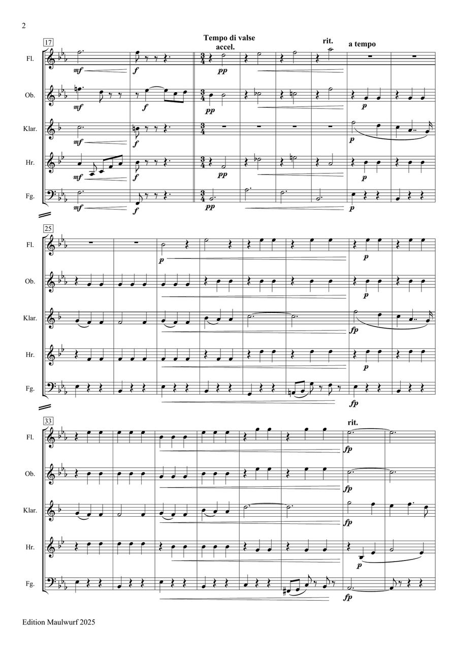 Heut' könnt einer sein Glück bei mir machen Woodwind Quintet scores gallery preview page 4