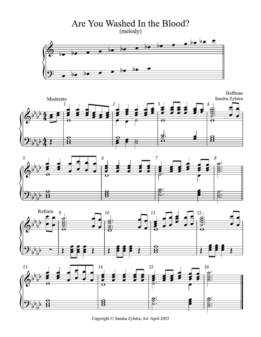 Are You Washed In the Blood? (3 octave handbells) 3-Octaves scores gallery preview page 1