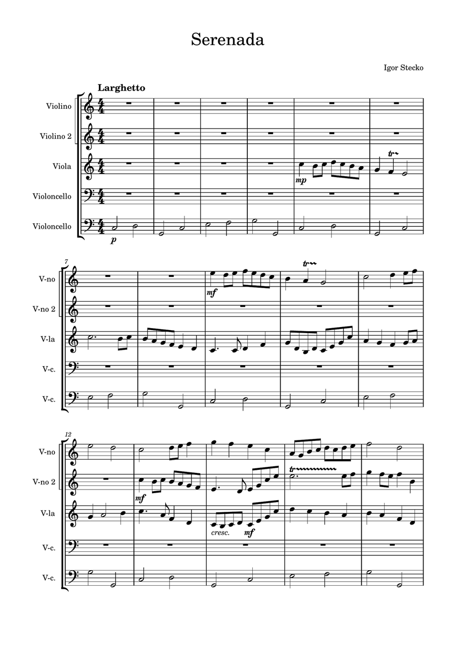 Serenade C major String Orchestra scores gallery preview page 1