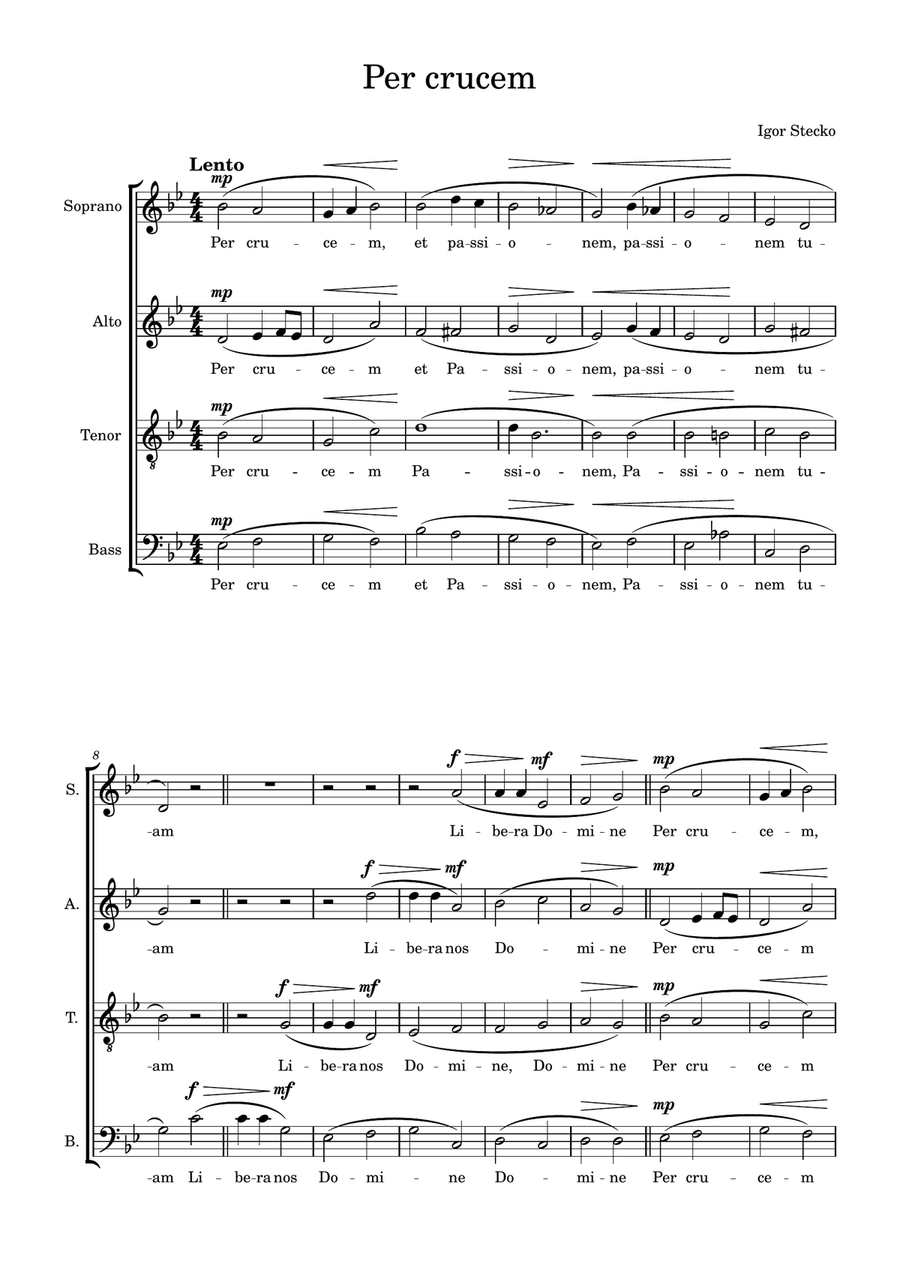 Per crucem 4-Part scores gallery preview page 1