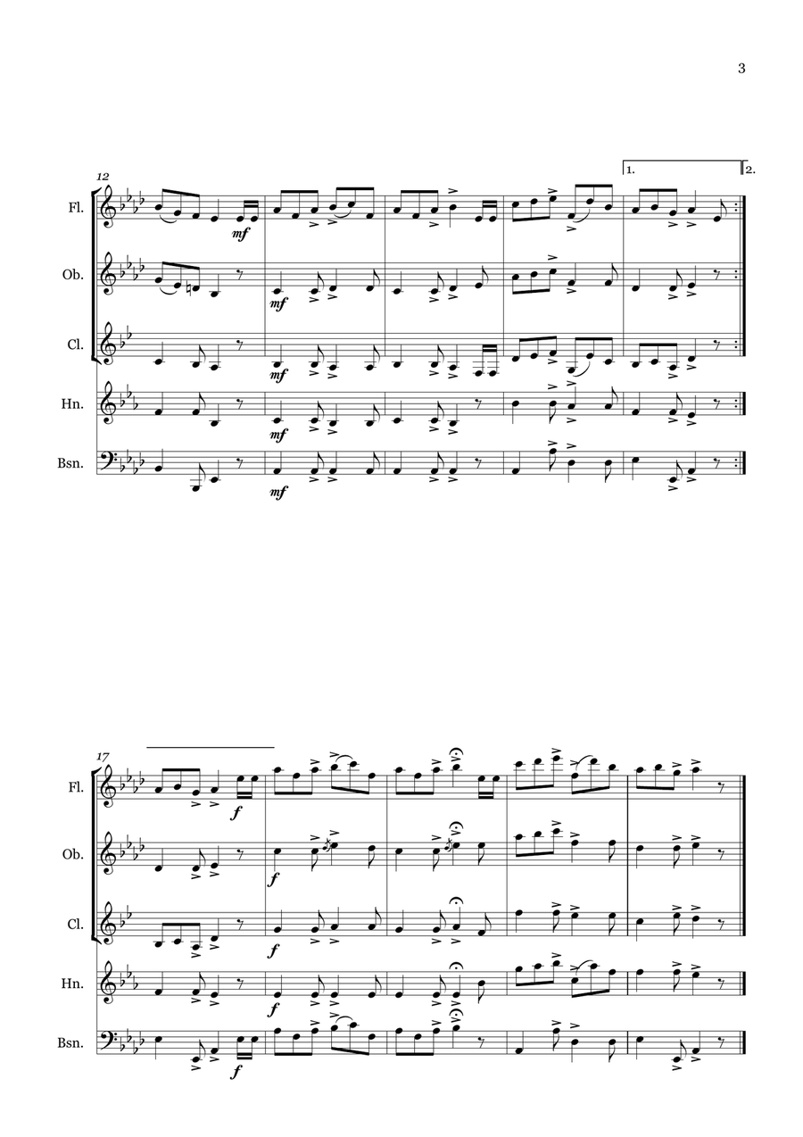 The Drummer The Drummer Woodwind Quintet scores gallery preview page 3