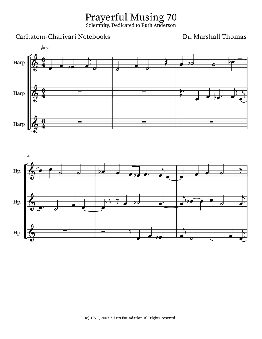 Prayerful Musing 70 Prayerful Musing 70 Small Ensemble scores gallery preview page 1