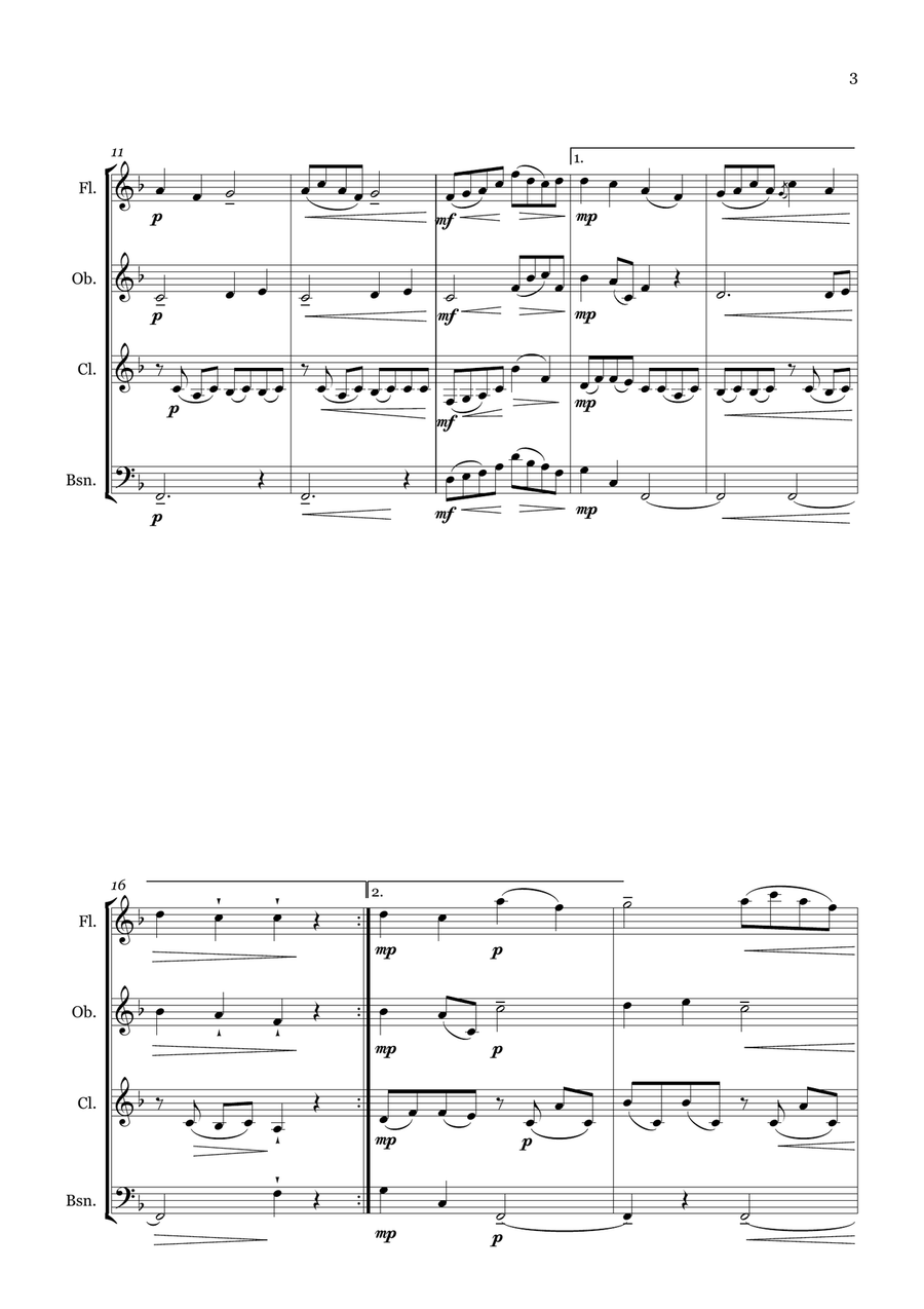 Logs to Burn Logs to Burn Woodwind Quartet scores gallery preview page 3