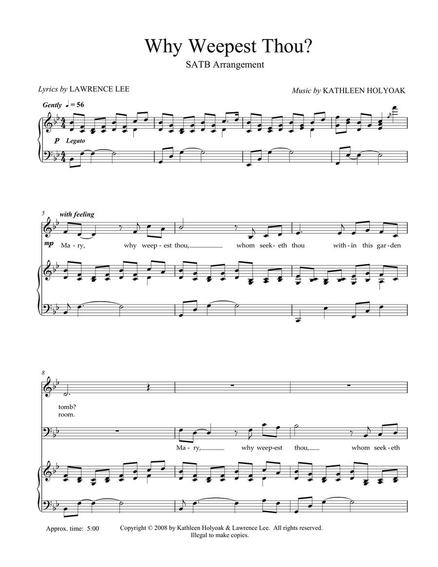Why Weepest Thou? 4-Part scores gallery preview page 2