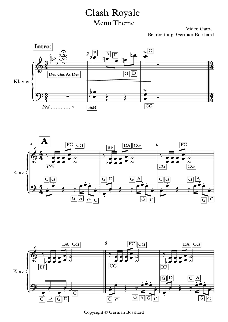 Clash Royale: Menu Theme Easy Piano scores gallery preview page 1