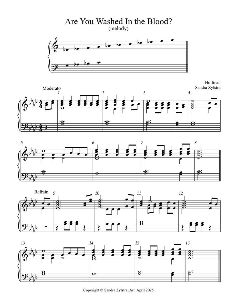 Are You Washed In the Blood? (2 octave handbells) 2-Octaves scores gallery preview page 1