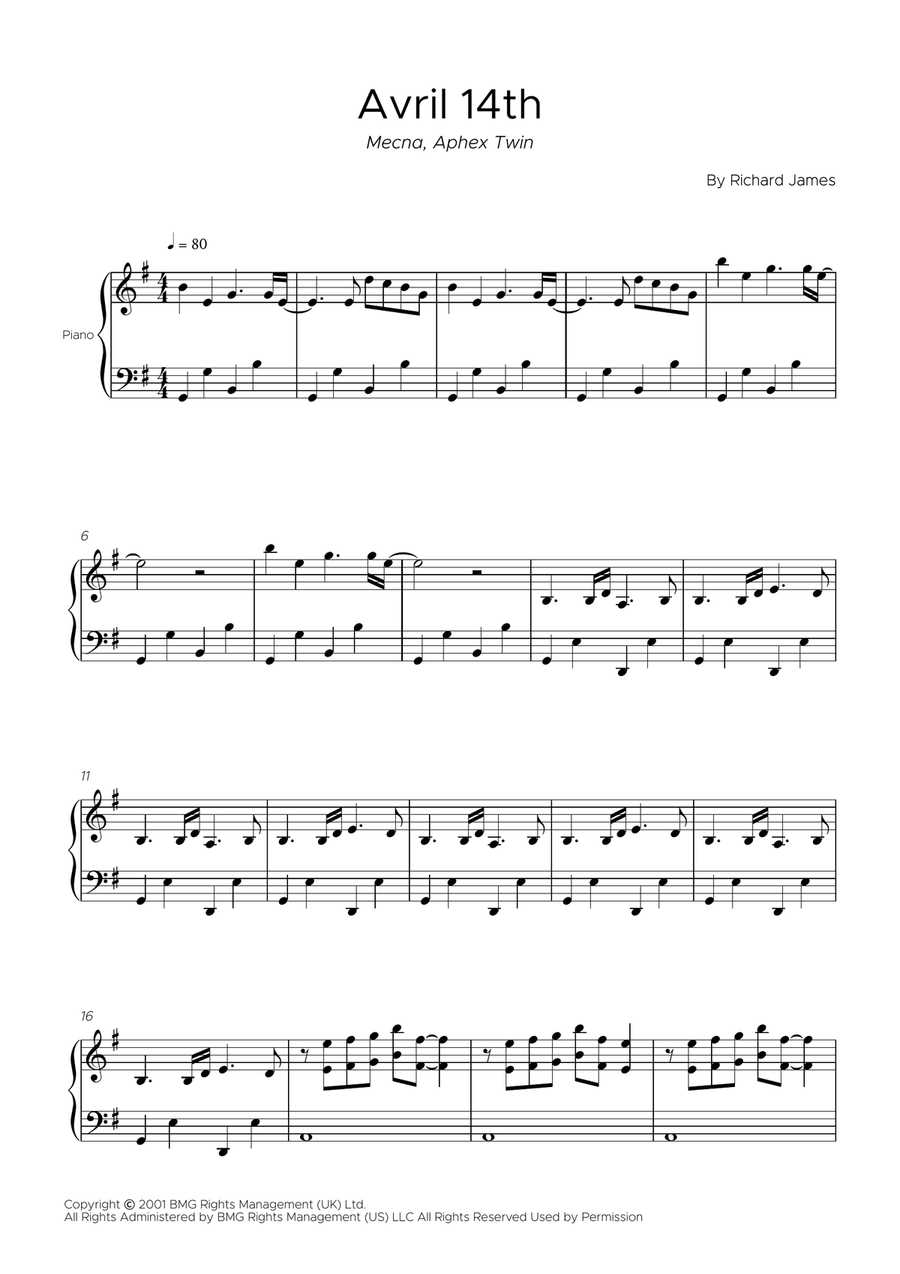 Avril 14th Easy Piano scores gallery preview page 1
