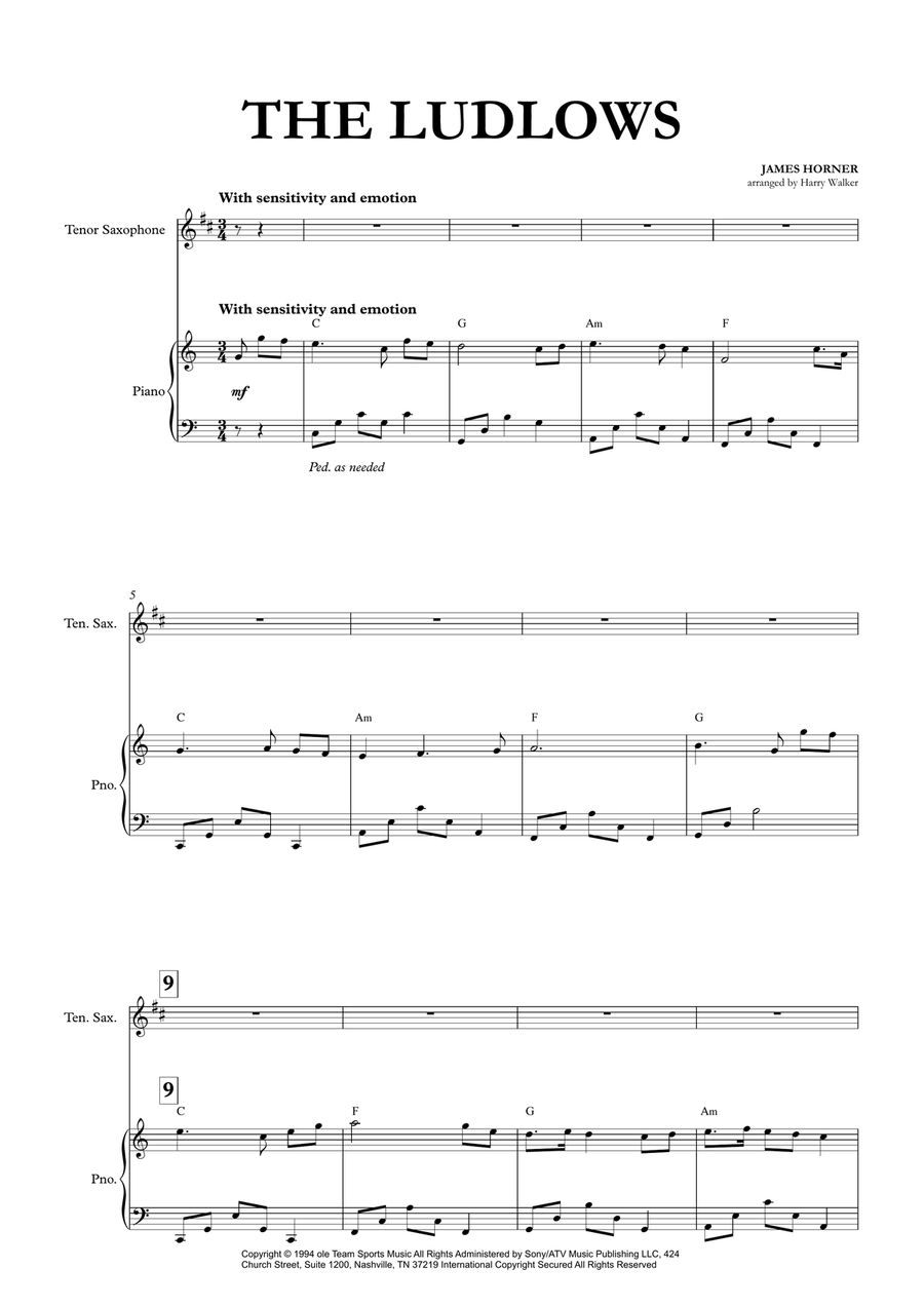 The Ludlows Tenor Saxophone scores gallery preview page 4