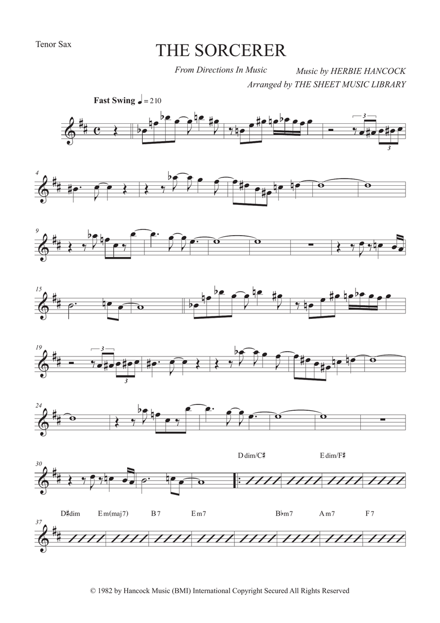 The Sorcerer The Sorcerer Tenor Saxophone scores gallery preview page 1