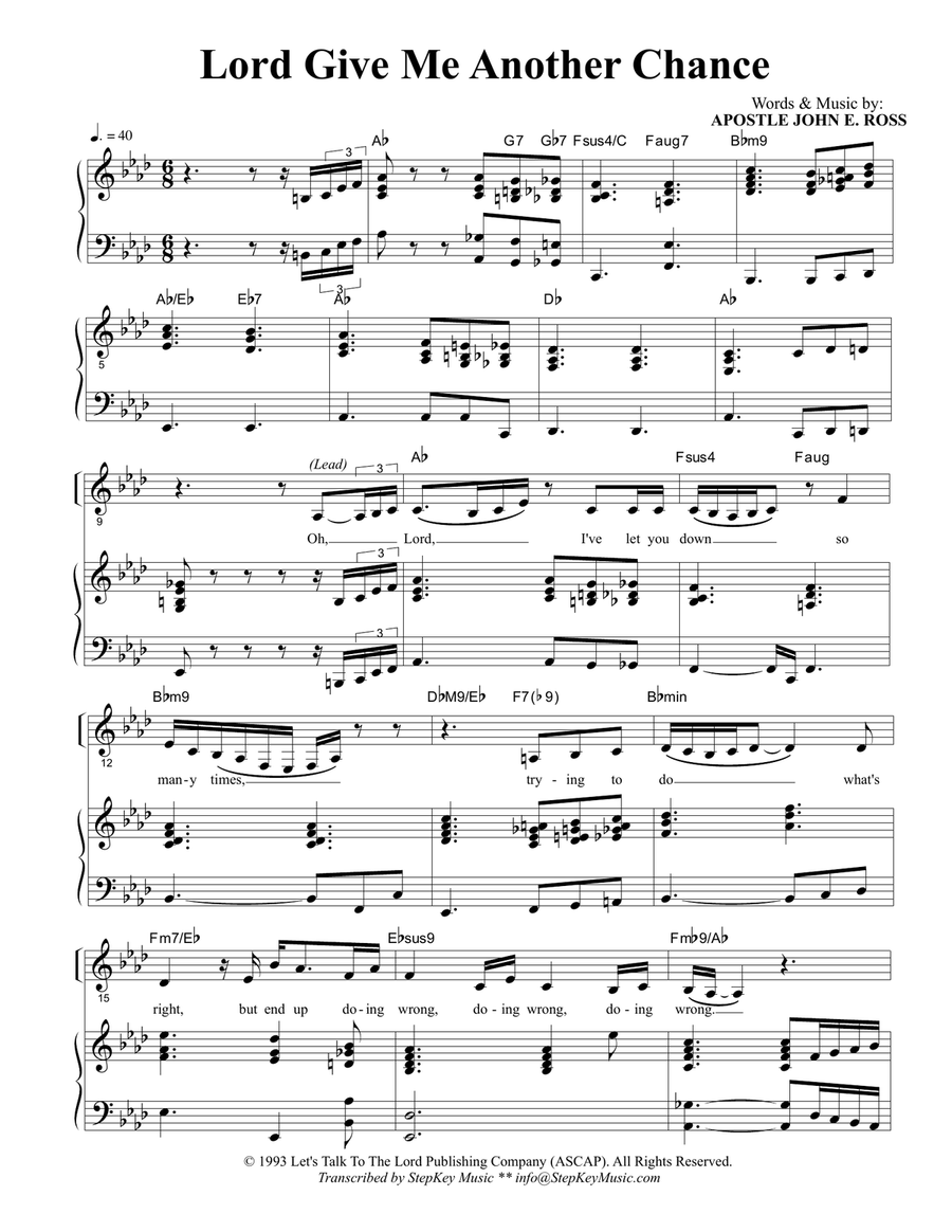Lord Give Me Another Chance Piano Solo scores gallery preview page 1