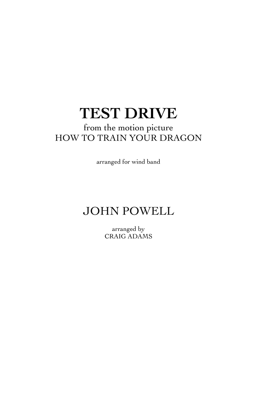 Test Drive - Score Only Concert Band scores gallery preview page 1