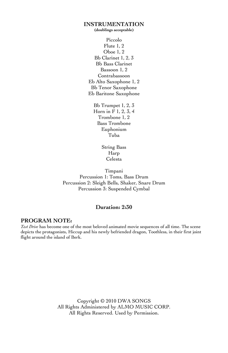 Test Drive - Score Only Concert Band scores gallery preview page 2