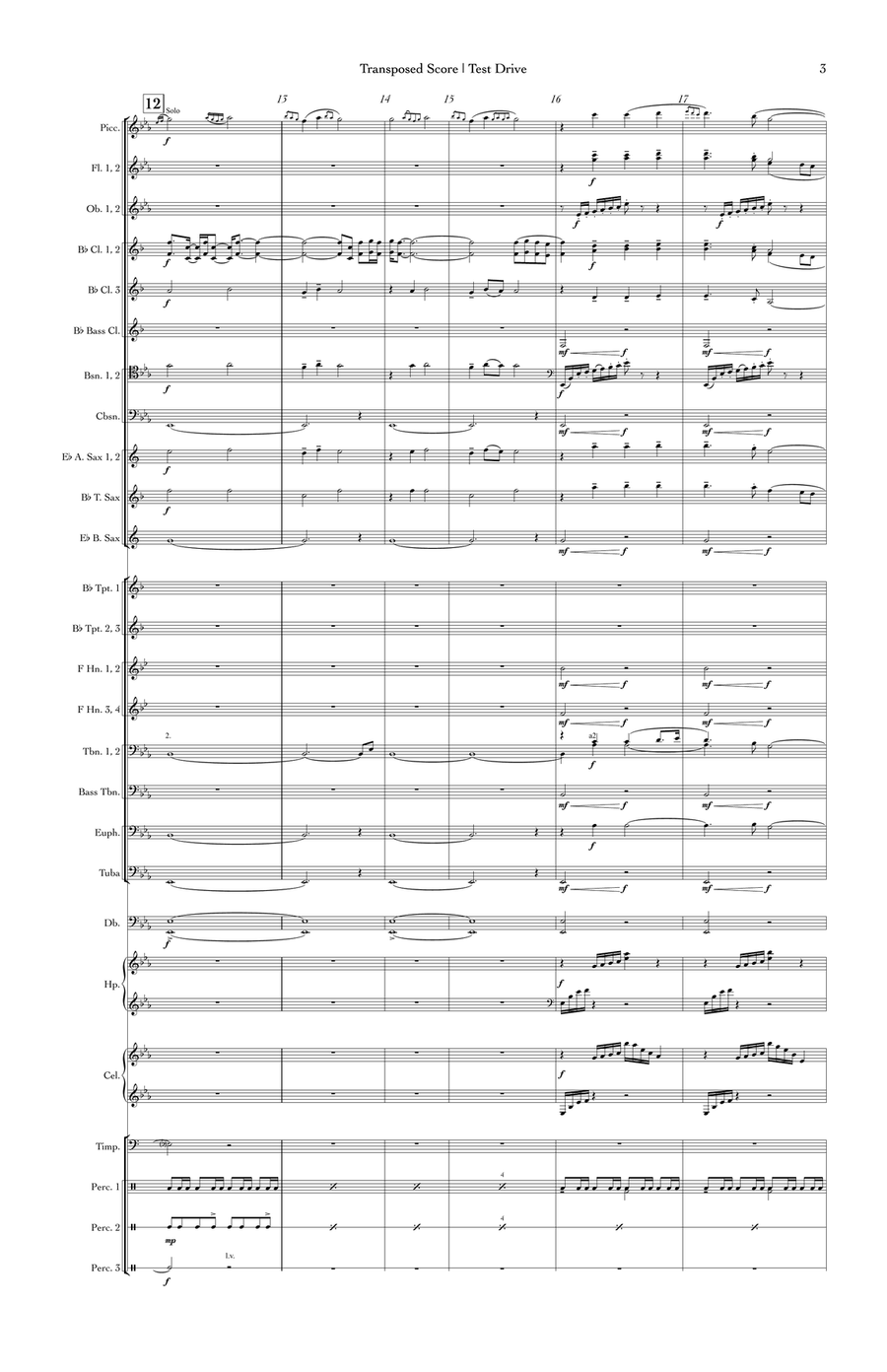 Test Drive - Score Only Concert Band scores gallery preview page 5
