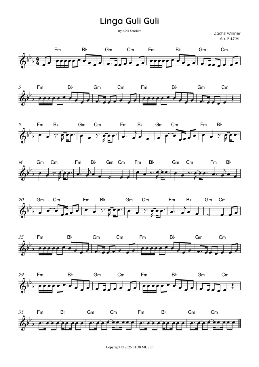 Linga Guli Guli Linga Guli Guli Piano scores gallery preview page 1