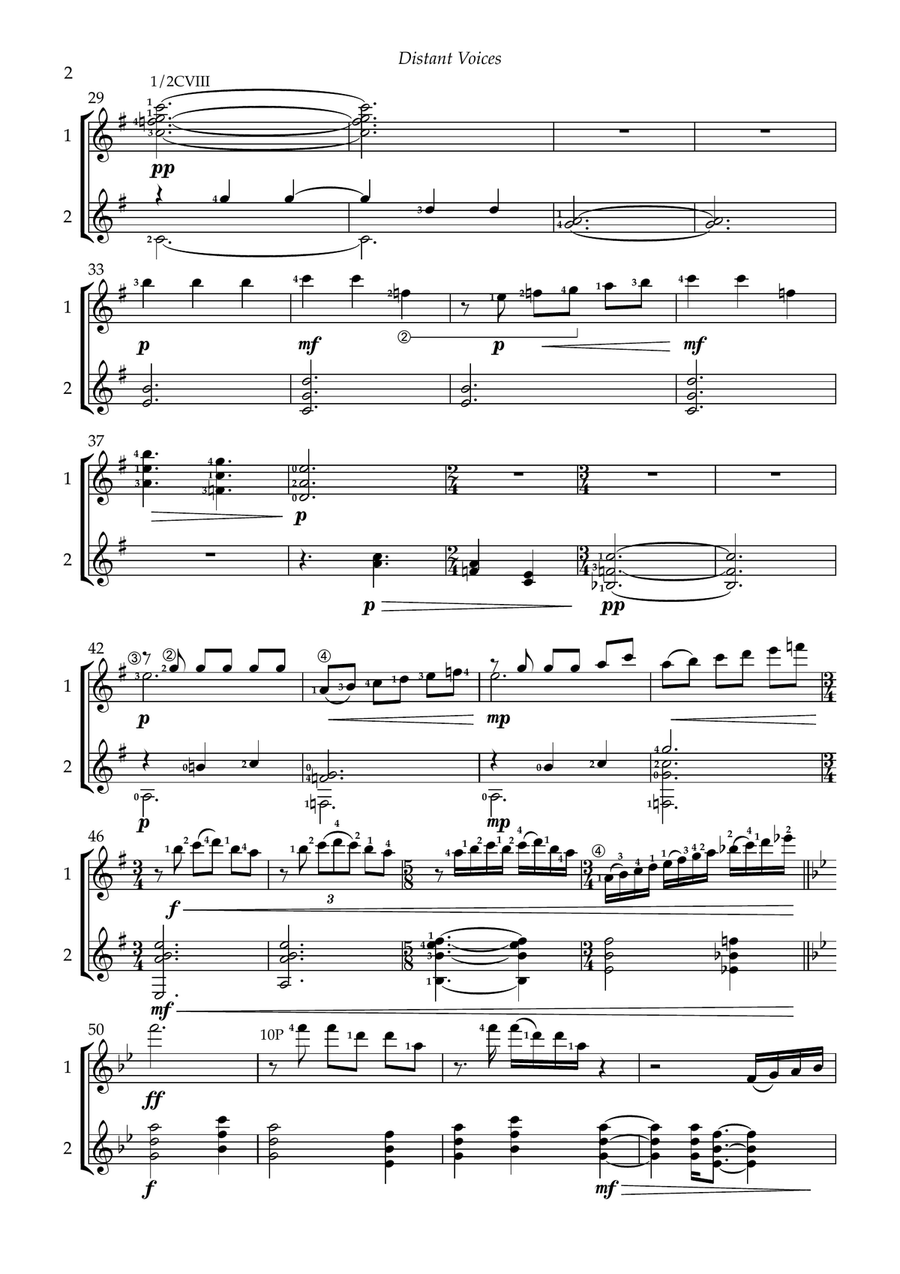 Distant Voices (for guitar duet) Chamber Music scores gallery preview page 4