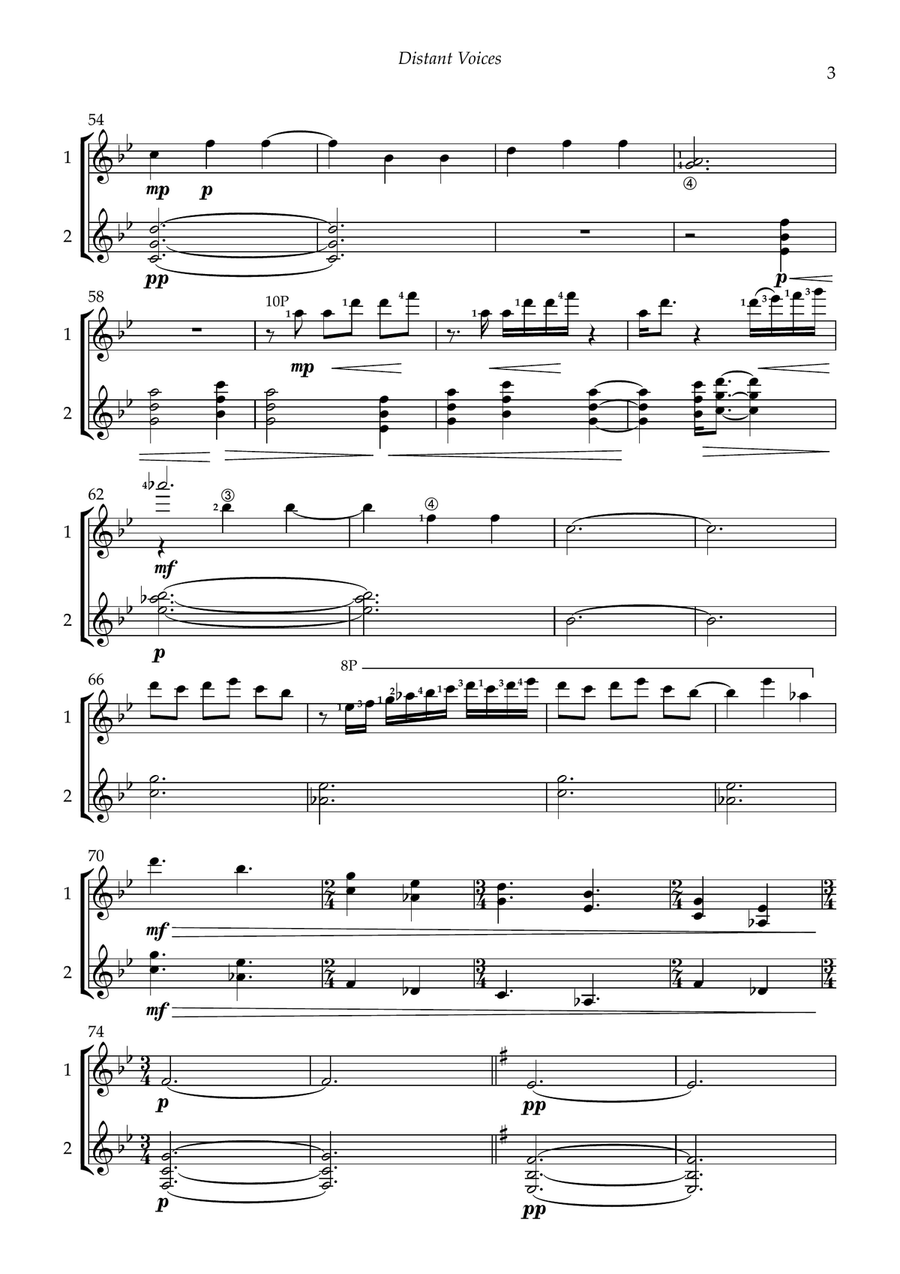 Distant Voices (for guitar duet) Chamber Music scores gallery preview page 5
