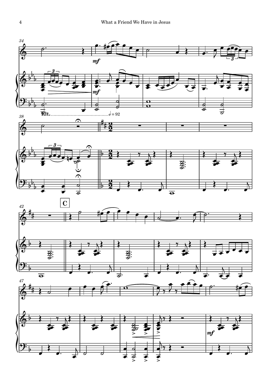 What a Friend We Have In Jesus Alto Saxophone scores gallery preview page 4