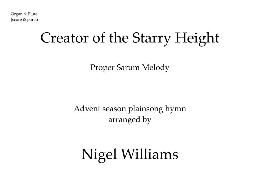 Creator of the Starry Height, for Organ and Flute Woodwind Duet scores gallery preview page 1