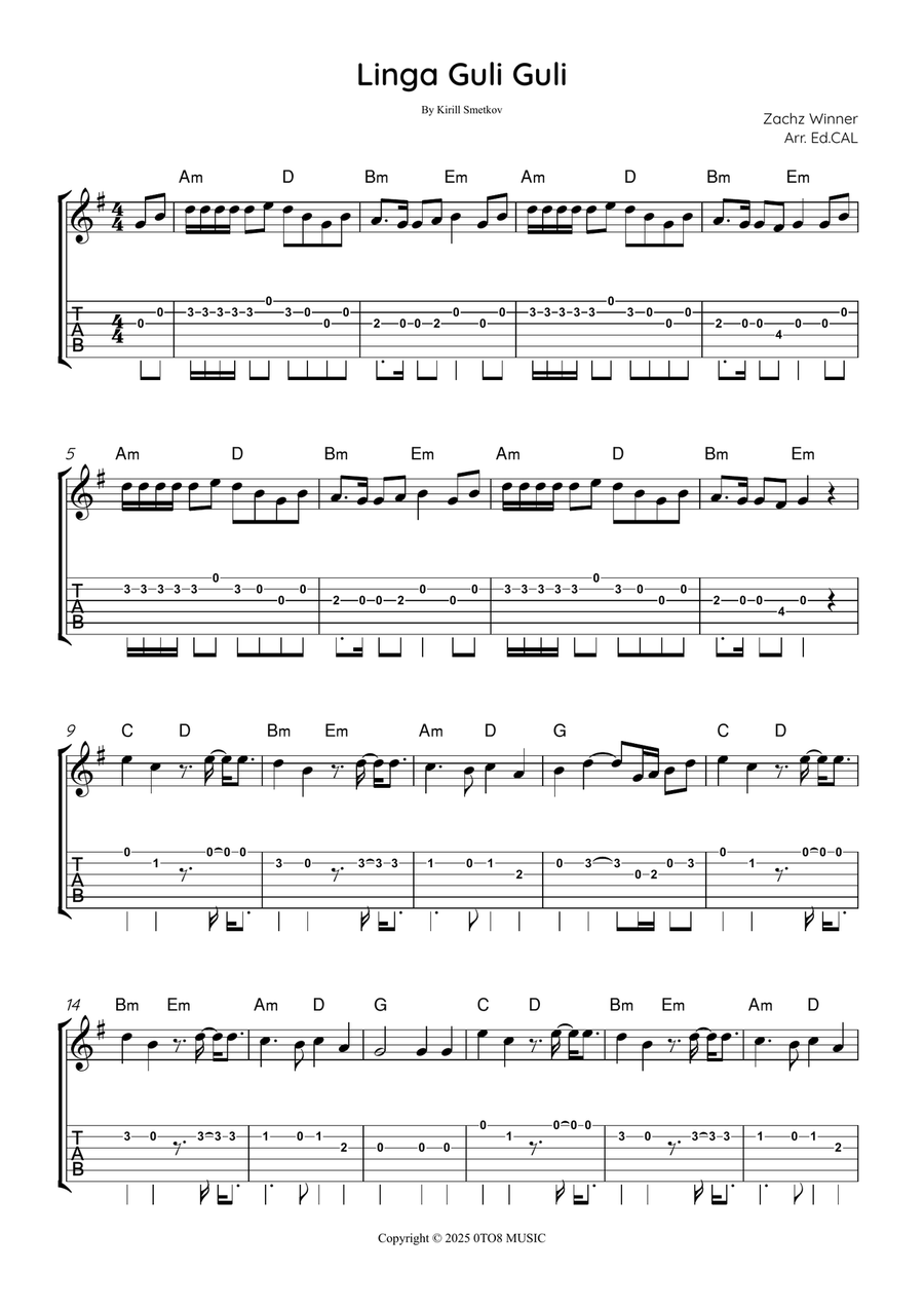 Linga Guli Guli Linga Guli Guli Acoustic Guitar scores gallery preview page 1