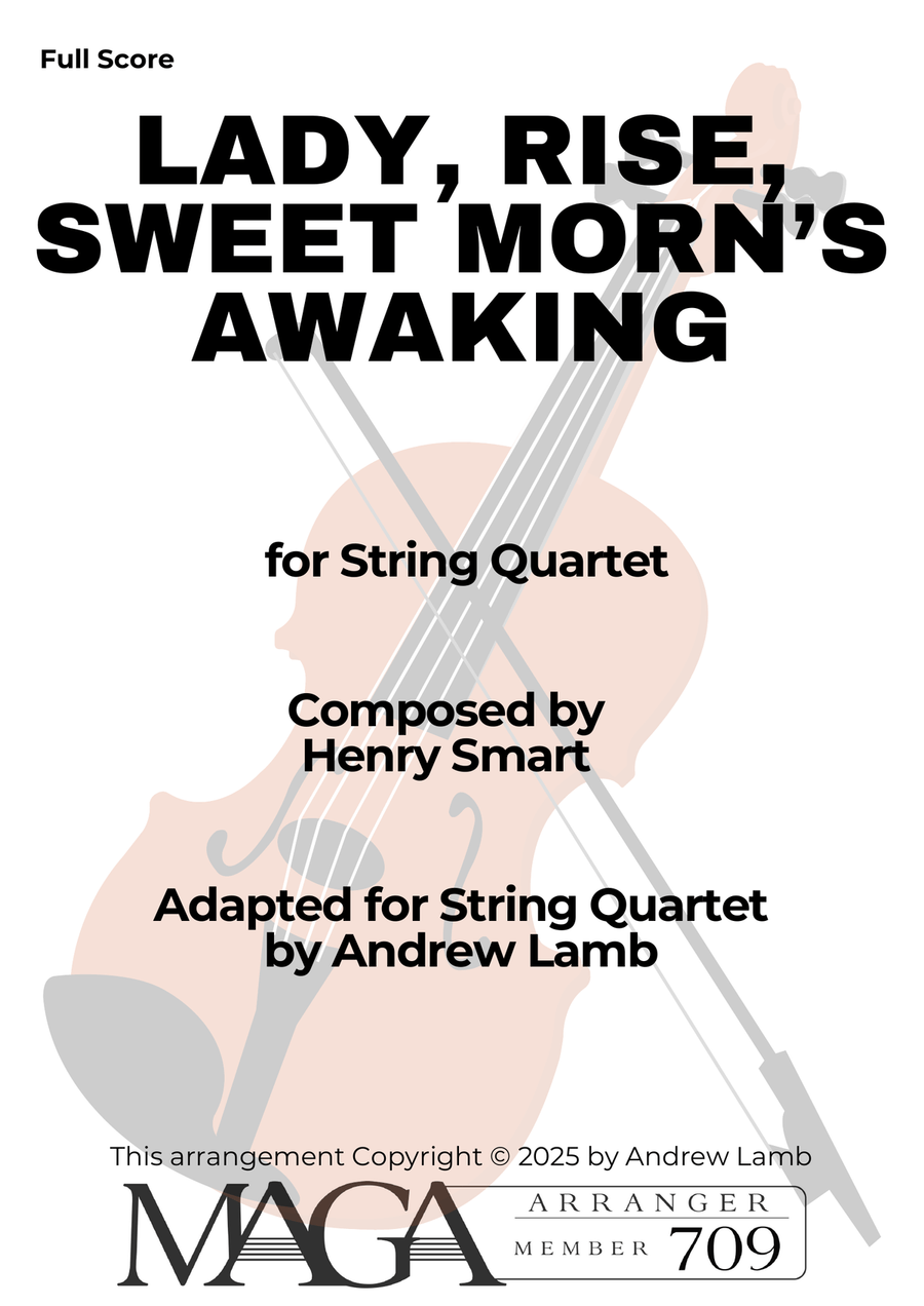 Henry Smart | Lady, Rise, Sweet Morn's Awaking | for String Quartet String Quartet scores gallery preview page 2