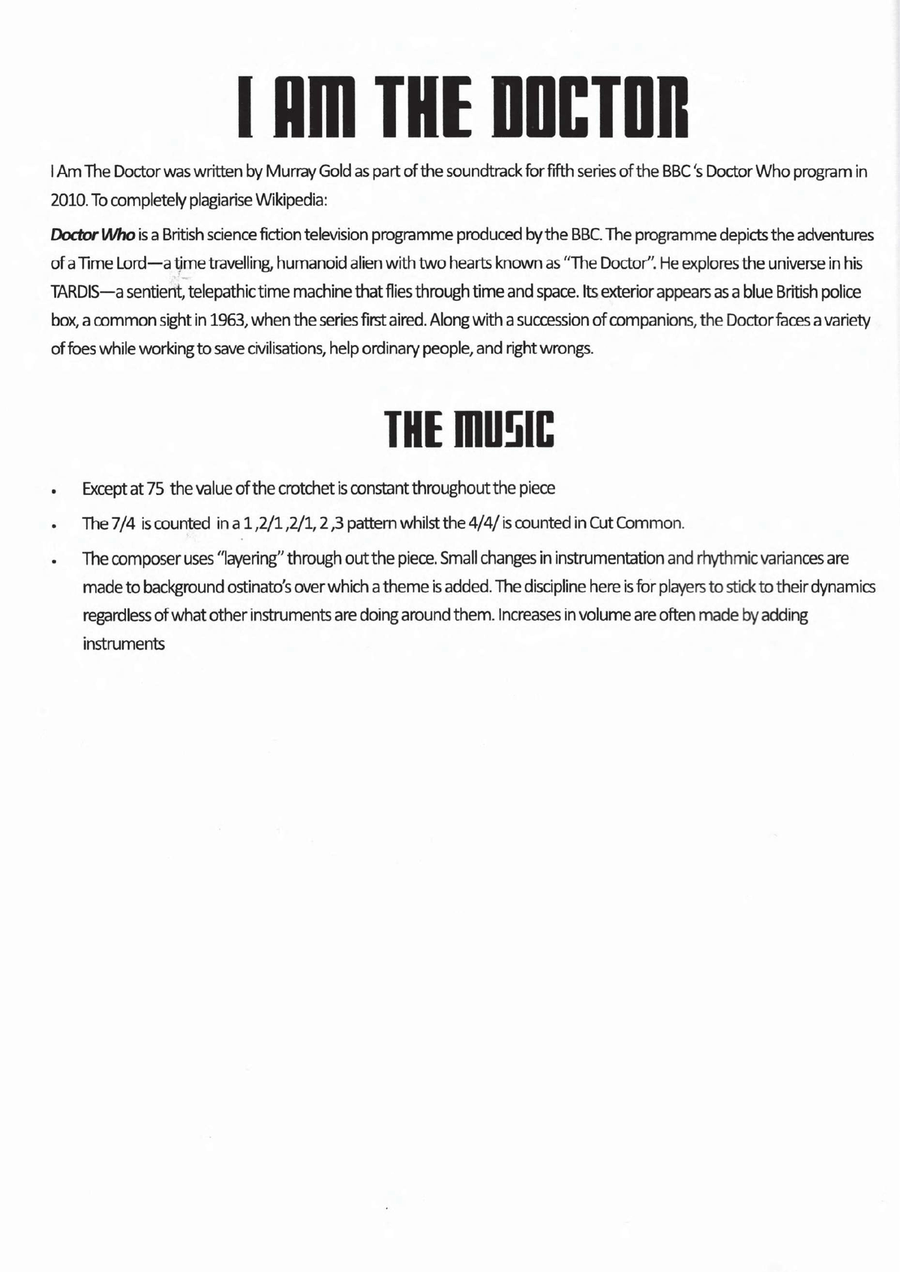 I Am The Doctor I Am The Doctor Concert Band scores gallery preview page 2