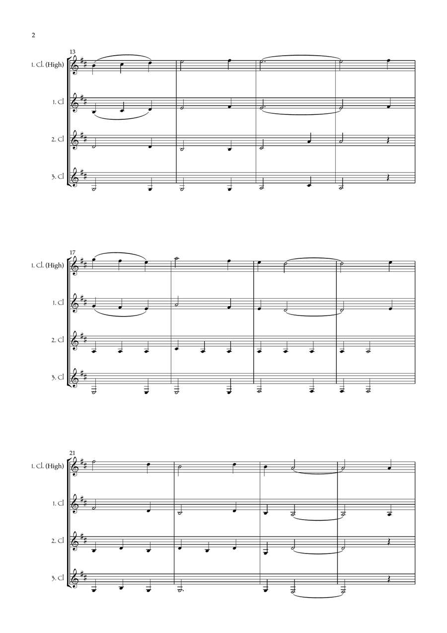 American Kid's Songbook No. 1 (bundle) for 3 clarinets (with optional chalumeau solo) Clarinet Trio scores gallery preview page 3