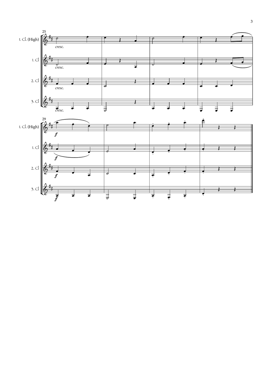 American Kid's Songbook No. 1 (bundle) for 3 clarinets (with optional chalumeau solo) Clarinet Trio scores gallery preview page 4