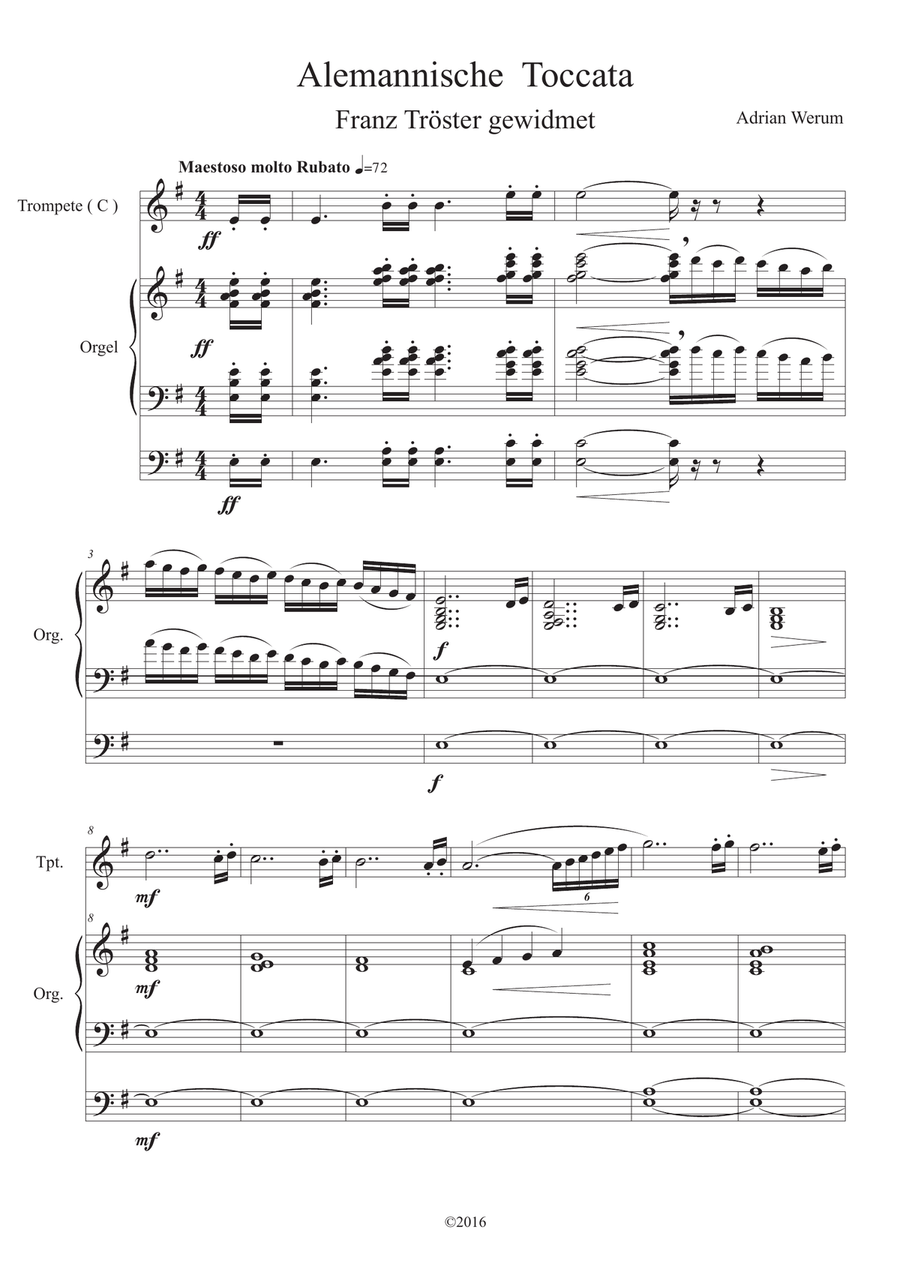 Alemannische Toccata ( Alemannic Toccata ) Trumpet Solo scores gallery preview page 3