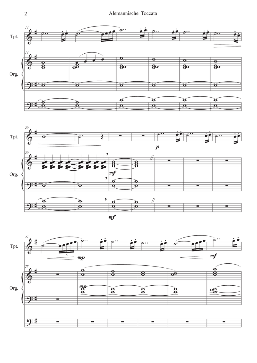 Alemannische Toccata ( Alemannic Toccata ) Trumpet Solo scores gallery preview page 4