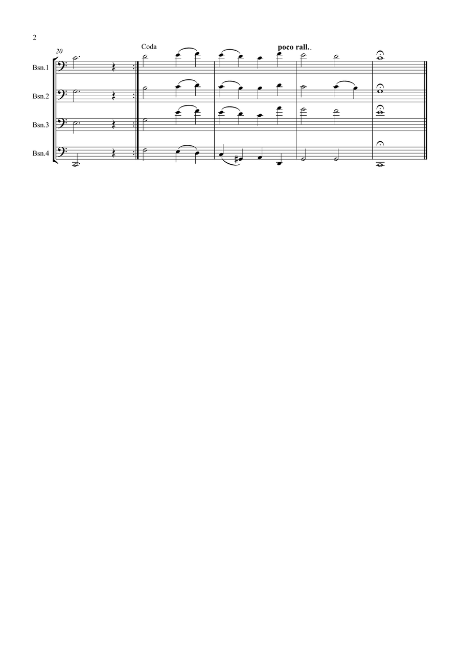 Abide With Me for Bassoon Quartet Bassoon Quartet scores gallery preview page 2
