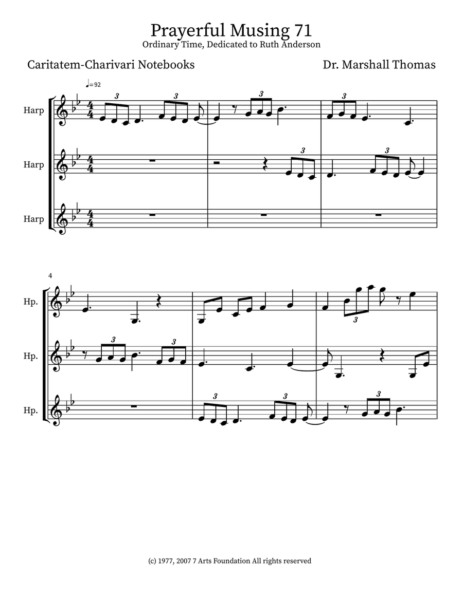 Prayerful Musing 71 Prayerful Musing 71 Small Ensemble scores gallery preview page 1