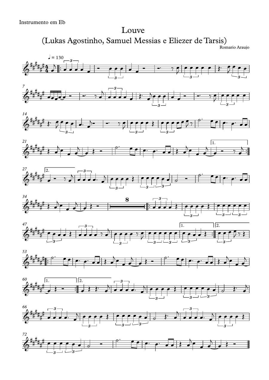 Praise Praise Alto Saxophone scores gallery preview page 1