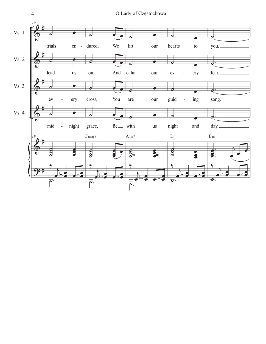 O Lady of Częstochowa (Vocal solo) by Stephen DeCesare Piano, Vocal - Digital Sheet Music page 4