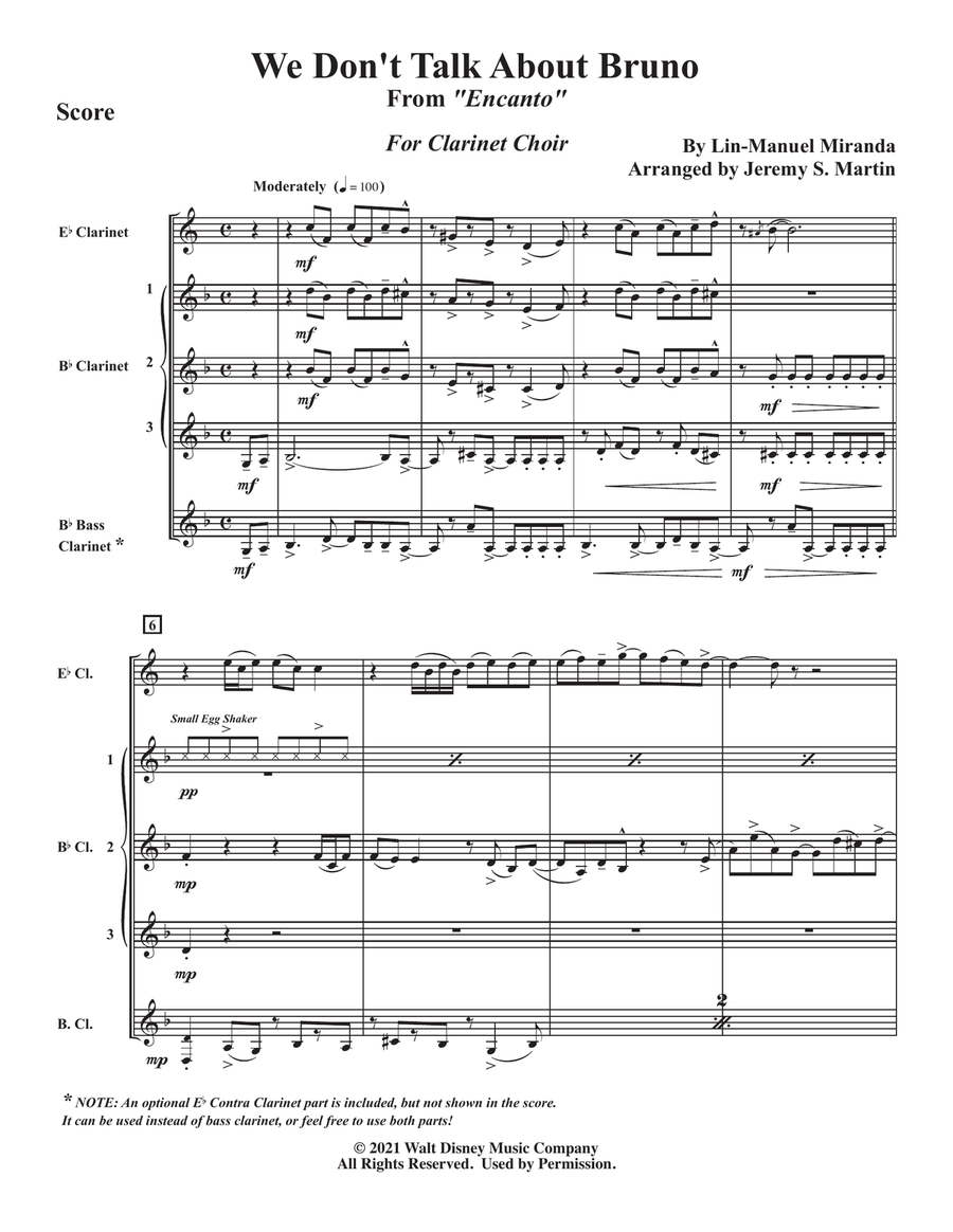 We Don't Talk About Bruno Clarinet Quintet scores gallery preview page 3