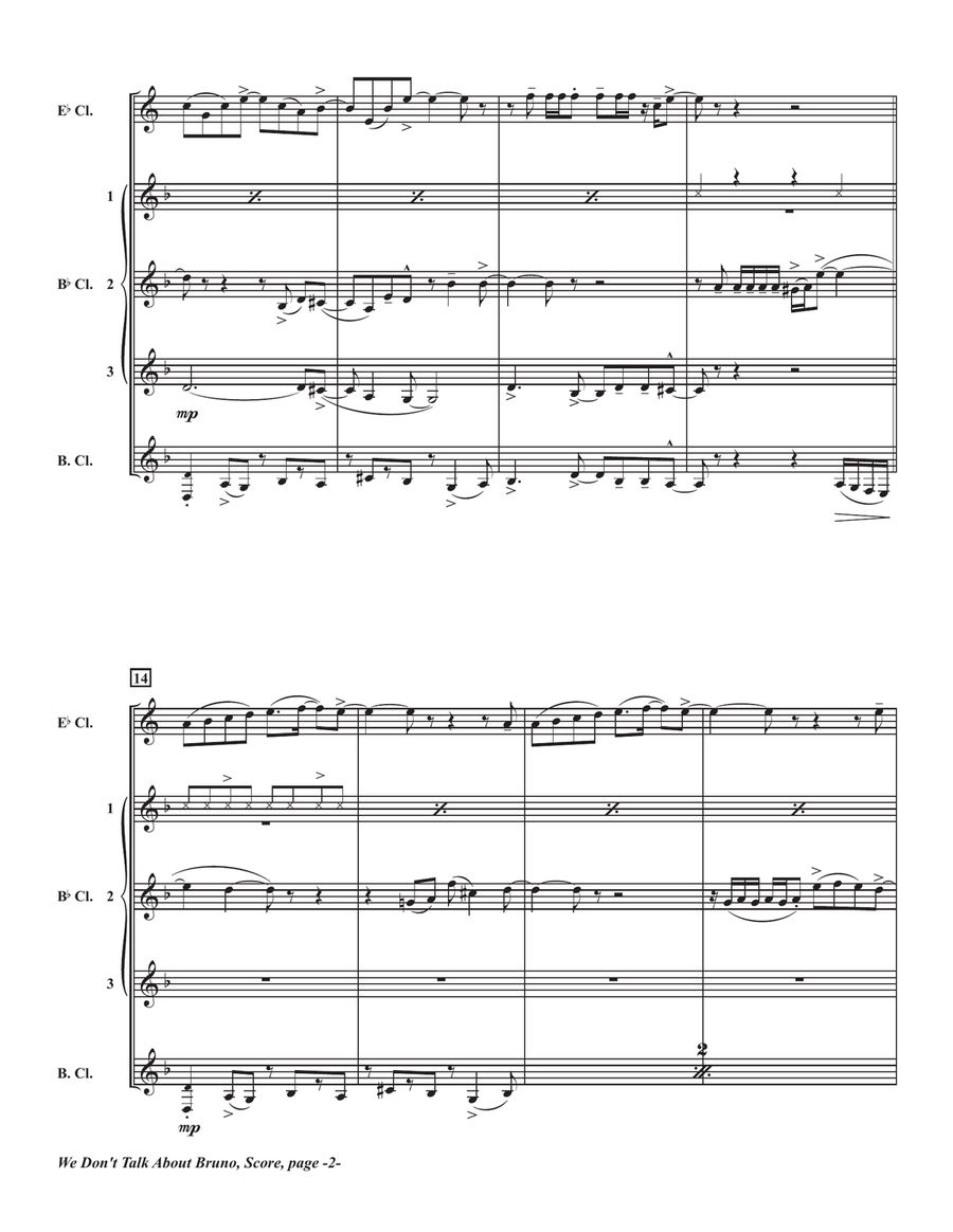 We Don't Talk About Bruno Clarinet Quintet scores gallery preview page 4